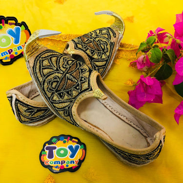 Hand-Made Traditional Khussa For Boys - Multi Black